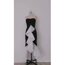 Women Party Wear Dress For Women Evening Long Club Dress Sexy Ruffle Patchwork Black White Contrast Color Dresses